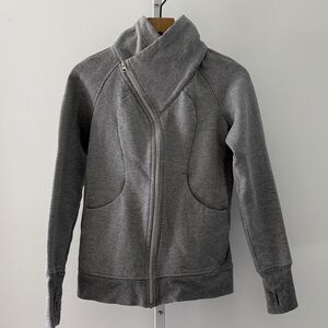 LULULEMON heathered medium gray cozy cuddle up jacket sweatshirt size 6